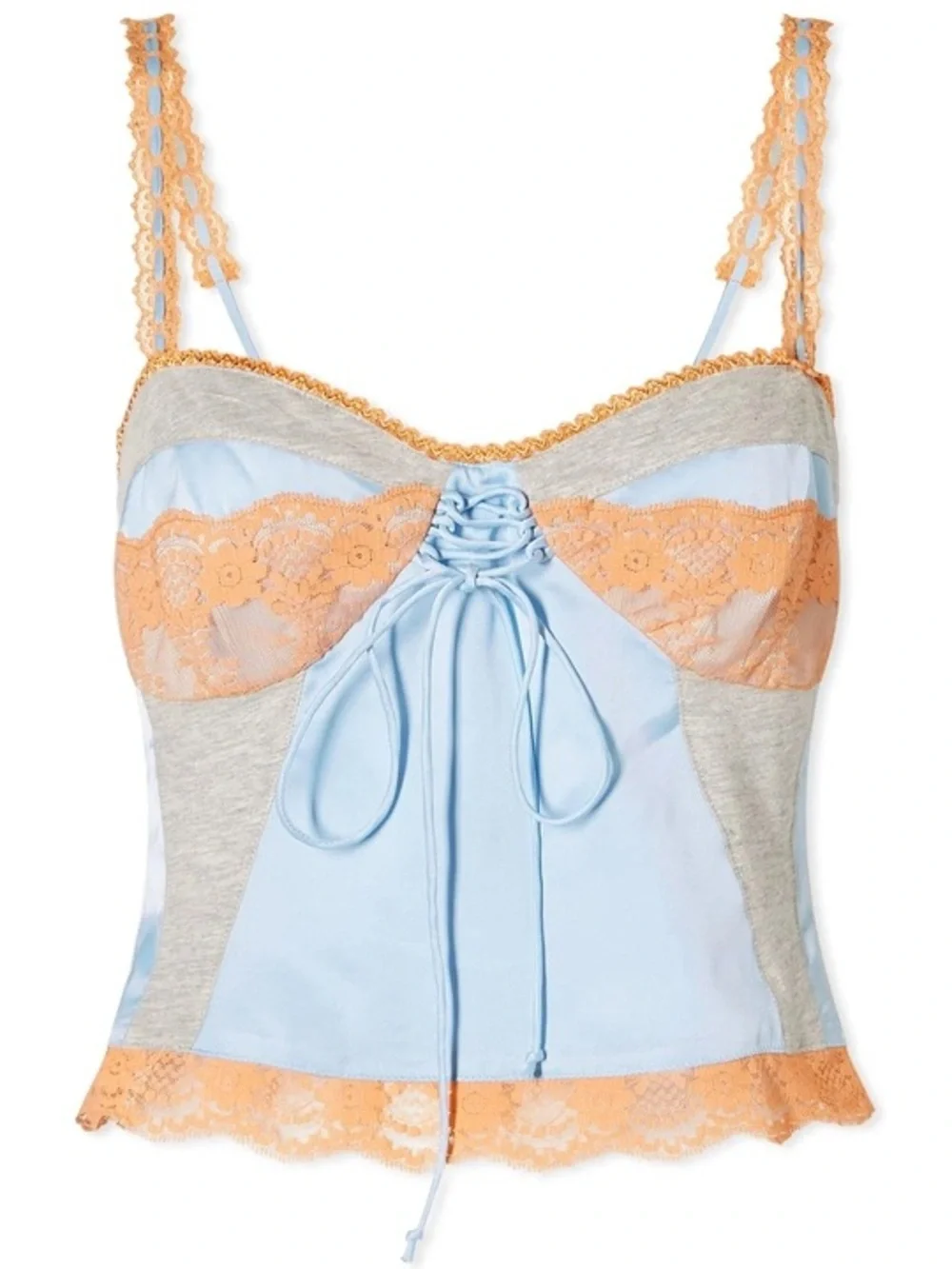 Guizio Baby Blue Lace Corset Set – Y2K Coquette Mini Skirt Set XS/S